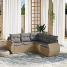 Gepoedercoate stalen tuinset met beige materiaal en comfortabele afmetingen - Beige en grijs / Zonder tafel - Tuinsets