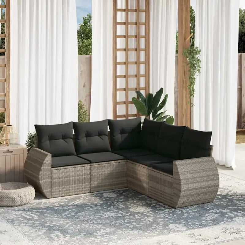 Gepoedercoate stalen tuinset met beige materiaal en comfortabele afmetingen - Lichtgrijs / Zonder tafel - Tuinsets