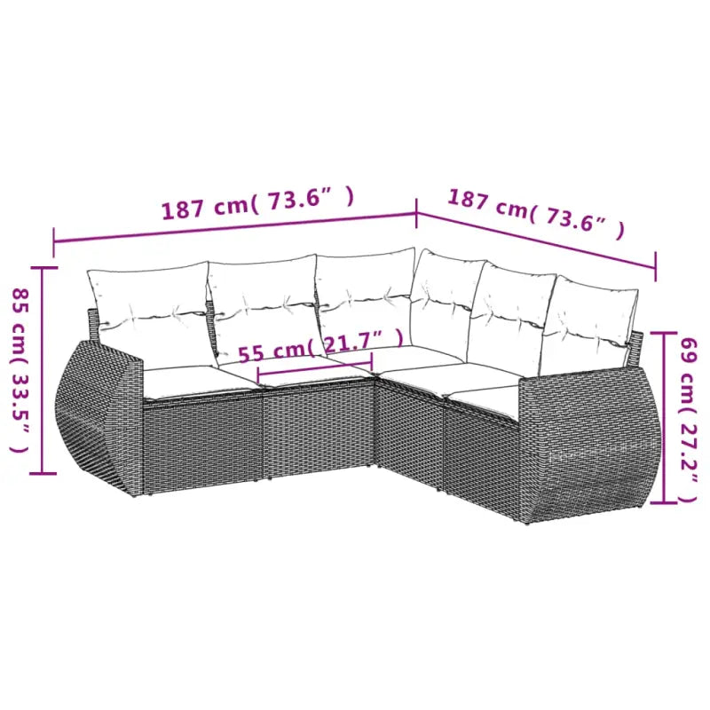 Gepoedercoate stalen tuinset met beige materiaal en comfortabele afmetingen - Tuinsets