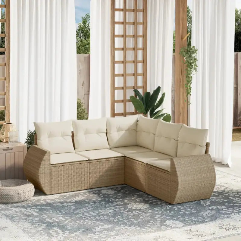 Gepoedercoate stalen tuinset met beige materiaal en comfortabele afmetingen - beige en crèmekleurig / Zonder tafel
