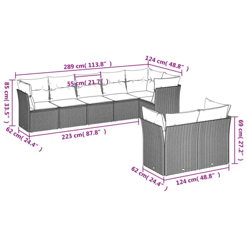 Gepoedercoate tuinset met poly rattan voor een comfortabele zitervaring - Tuinsets