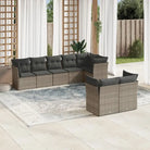 Gepoedercoate tuinset met poly rattan voor een comfortabele zitervaring - Grijs / Zonder tafel - Tuinsets