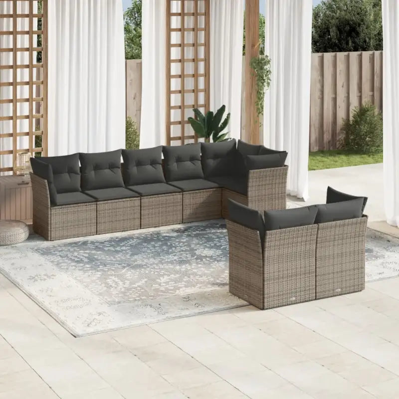 Gepoedercoate tuinset met poly rattan voor een comfortabele zitervaring - Tuinsets