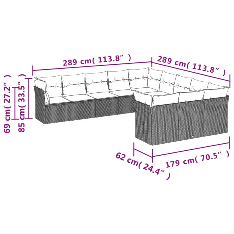 Gepoedercoated staal tuinset met poly rattan voor comfortabele zitervaring - Tuinsets