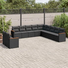 Gepoedercoated stalen tuinset met beige materiaal voor comfortabel buiten genieten - Zwart / Zonder tafel - Tuinsets