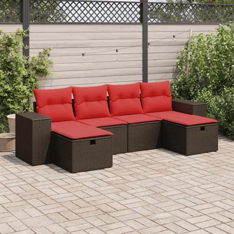 Gepoedercoaten loungeset in grijs materiaal met ideale afmetingen - Bruin / met opbergruimte - Tuinsets
