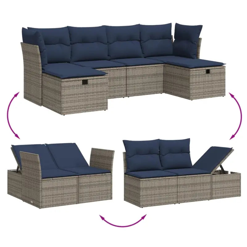 Gepoedercoaten loungeset in grijs materiaal met ideale afmetingen - Tuinsets
