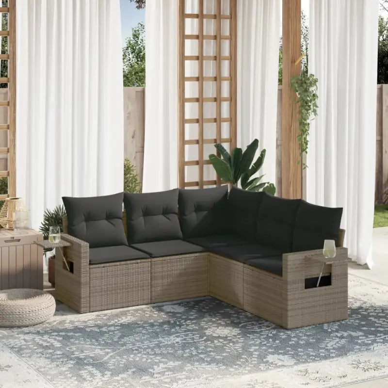 Gepoeedercoat staal loungeset in grijs met comfortabele afmetingen - Grijs / Zonder tafel - Tuinsets