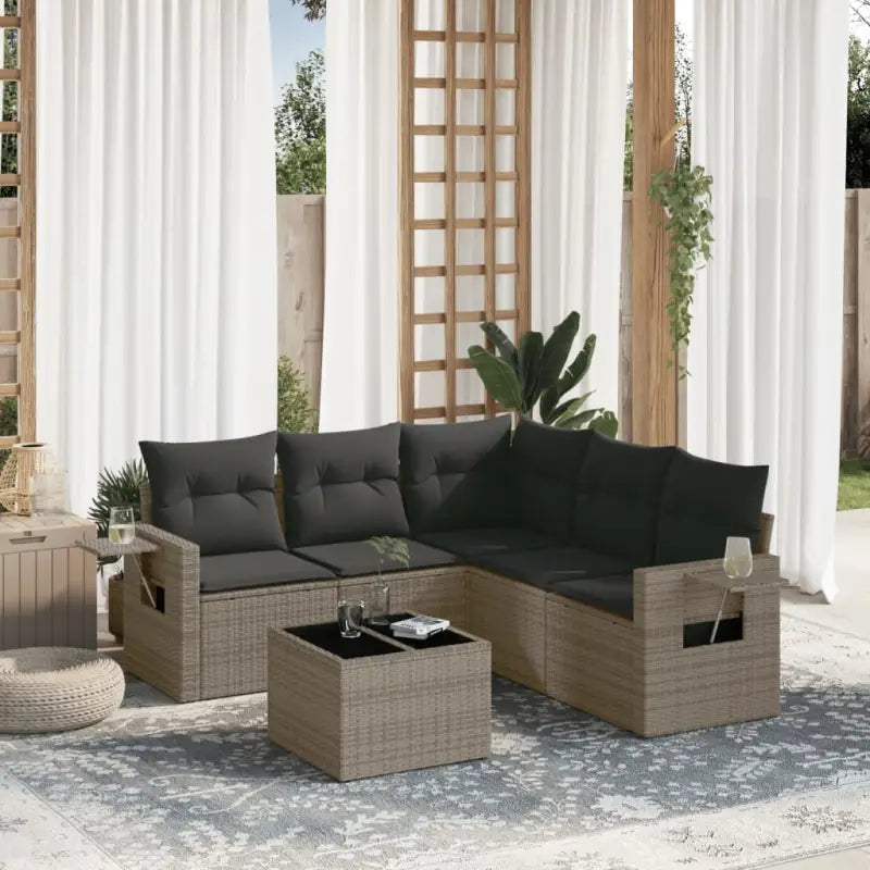 Gepoeedercoat staal loungeset in grijs met comfortabele afmetingen - Grijs / Met tafel - Tuinsets