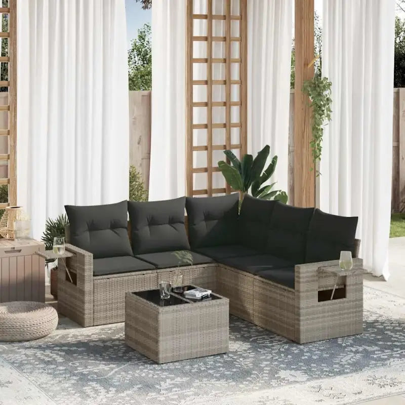 Gepoeedercoat staal loungeset in grijs met comfortabele afmetingen - Lichtgrijs / Met tafel - Tuinsets