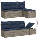 Gepoeerdcoat staal loungeset voor tuin of terras met grijs materiaal - Tuinsets