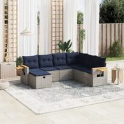 Gepoeerdcoat staal loungeset voor tuin of terras met grijs materiaal - Tuinsets