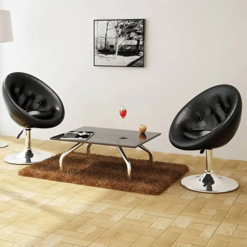 Gepolijst chroom barkruk met comfortabele zitting en moderne stijl - Zwart / 2 - Barkrukken