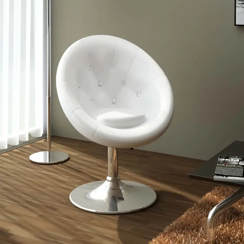 Gepolijst chroom barkruk met comfortabele zitting en moderne stijl - Wit / 1 - Barkrukken