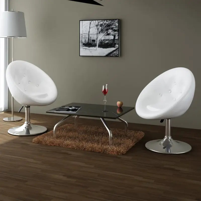 Gepolijst chroom barkruk met comfortabele zitting en moderne stijl - Wit / 2 - Barkrukken