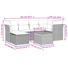 Gepolijst loungeset in beige materiaal met gepoedercoat staal afmetingen - Tuinsets