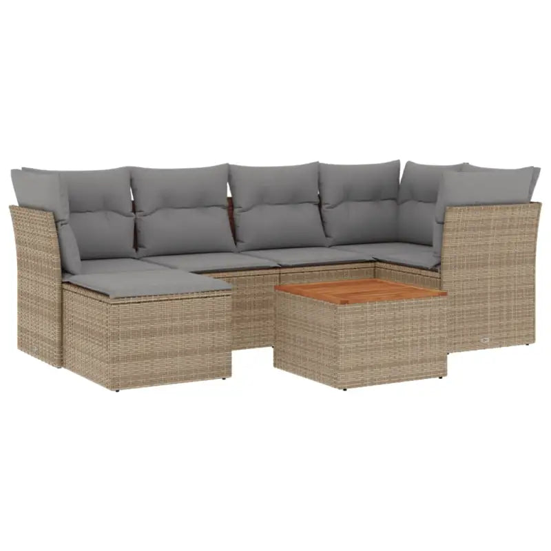 Gepolijst loungeset in beige materiaal met gepoedercoat staal afmetingen - Tuinsets