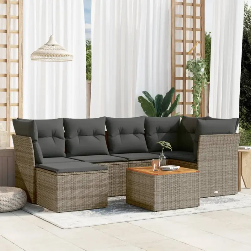 Gepolijst loungeset in beige materiaal met gepoedercoat staal afmetingen - Grijs - Tuinsets