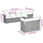 Gepolijst stalen loungeset met poly rattan voor comfortabele zitervaring - Bruin en rood - Tuinsets