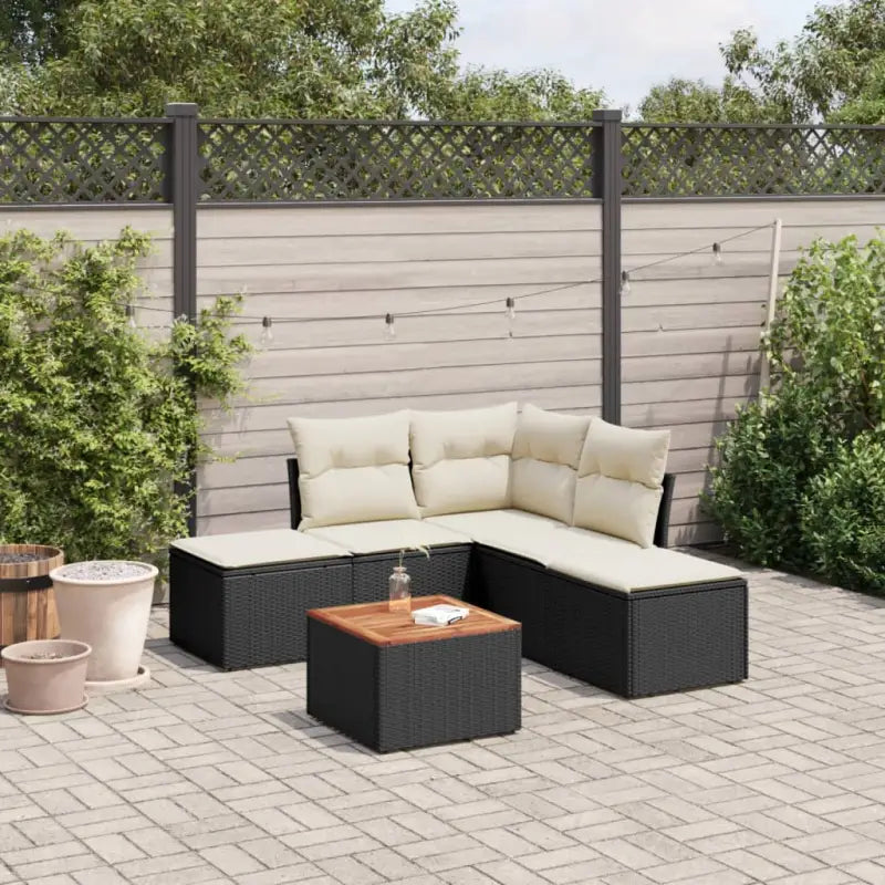 Gepolijst tuinaanbouwset met beige materiaal en gepoedercoat staal - Zwart en crème - Tuinsets