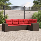 Gepolijste grijze loungeset met waterdichte zak en gepoedercoat staal afmetingen - Bruin en rood / Zonder tafel