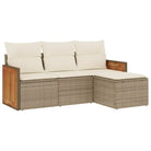 Gepolijste tuinset met beige materiaal en gepoedercoat staal afmetingen - Tuinsets