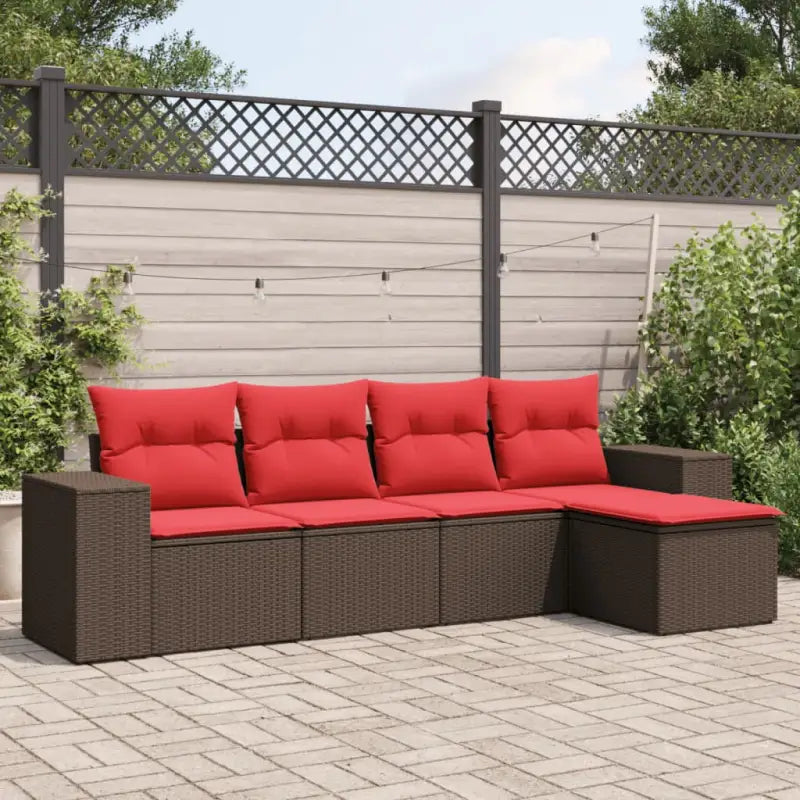 Gepolijste tuinset met waterdichte zak in grijs staalmateriaal - Bruin en rood / Zonder tafel - Tuinsets