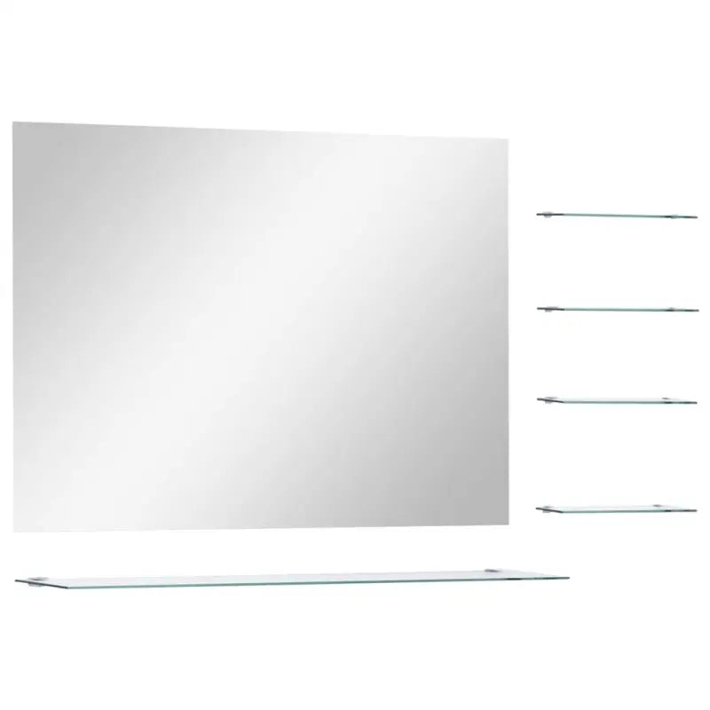 Gepolijste wandspiegel met schappen en gehard glas voor badkamer of woonkamer - Spiegels