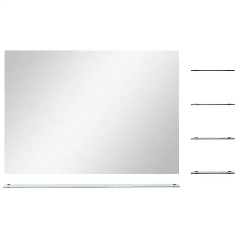 Gepolijste wandspiegel met schappen en gehard glas voor badkamer of woonkamer - Spiegels