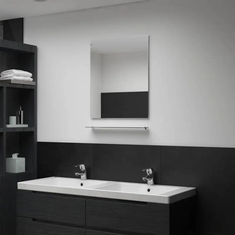 Gepolijste wandspiegel met schappen en gehard glas voor badkamer of woonkamer - 50 x 60 cm (1 schap) / 1 - Spiegels