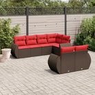 Gepooedercoat stalen tuinset in grijs met waterdichte tas en comfortabele afmetingen - Bruin en rood - Tuinsets