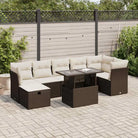 Gepubliceerd loungeset met beige materiaal en gepoedercoat staal afmetingen - Bruin en crème / met opbergruimte