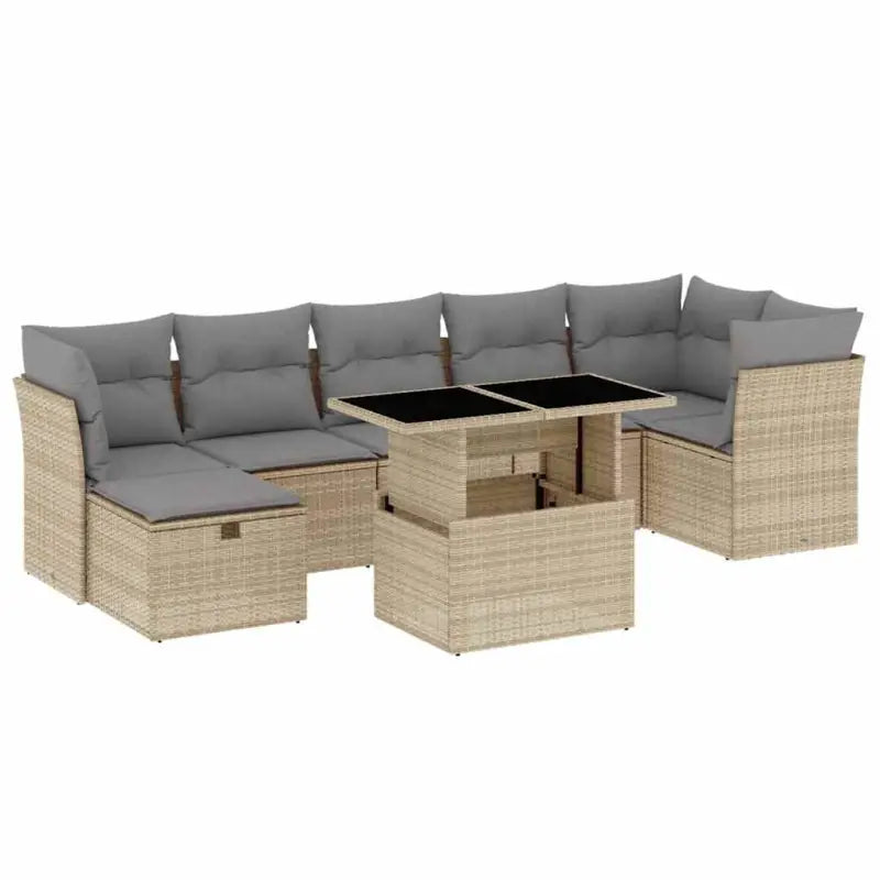 Gepubliceerd loungeset met beige materiaal en gepoedercoat staal afmetingen - Tuinsets