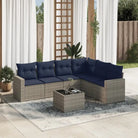 Gepubliceerd loungestoel van bruin materiaal en gepoedercoat staal met afmetingen - Beige en grijs / Met tafel