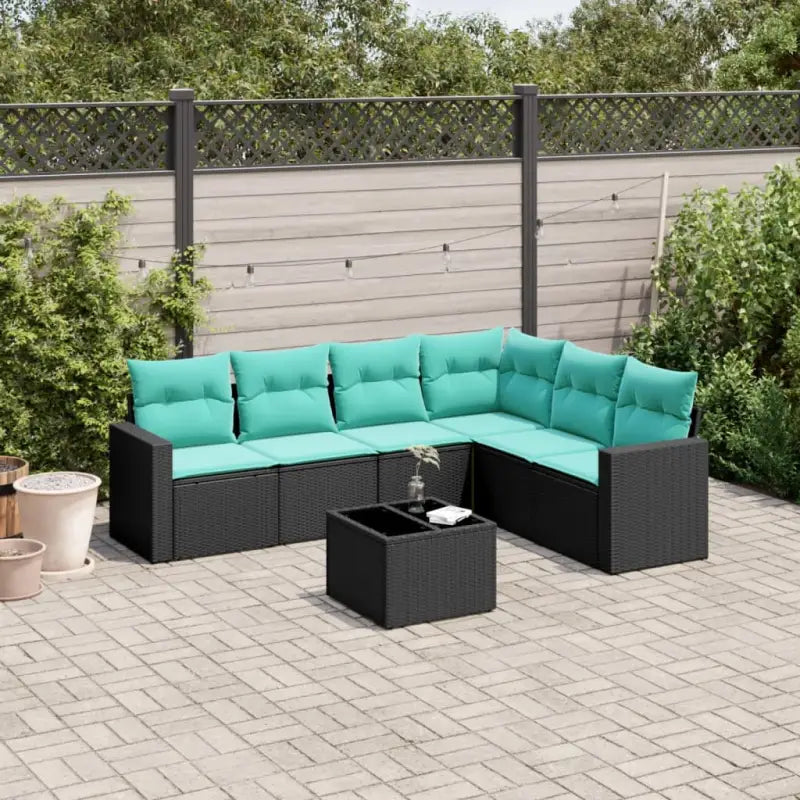 Gepubliceerd loungestoel van bruin materiaal en gepoedercoat staal met afmetingen - Zwart en blauw / Met tafel