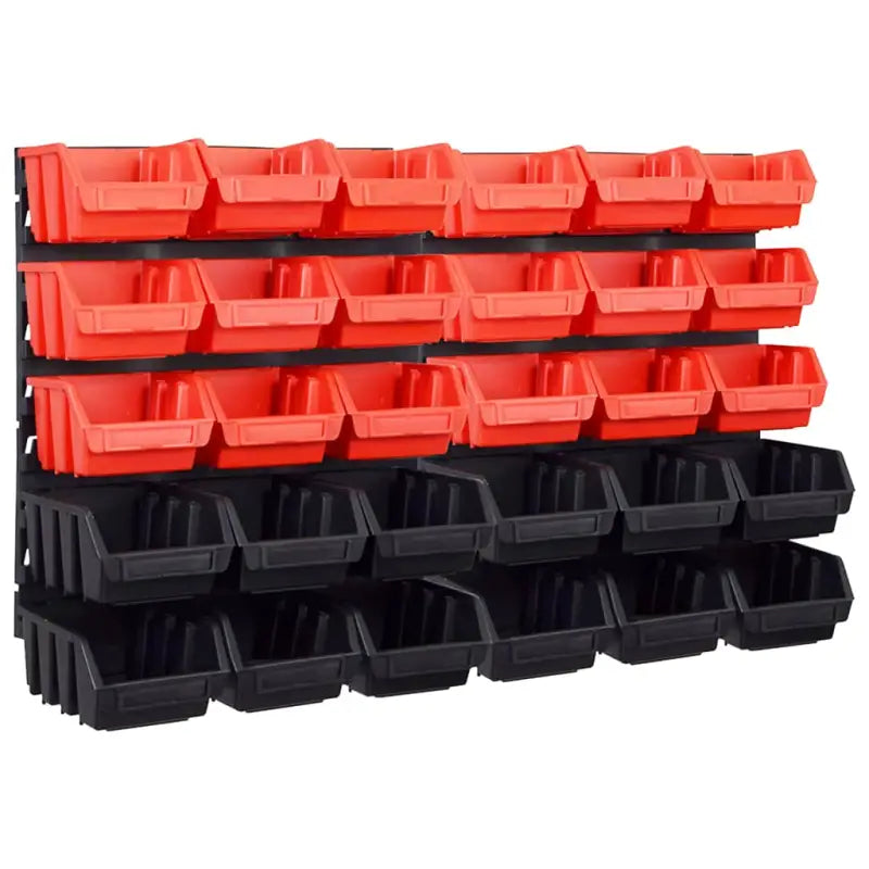 Gereedschapskast met kleine en grote bakken voor organisatie - Zwart en rood / 32 - Gereedschapskasten