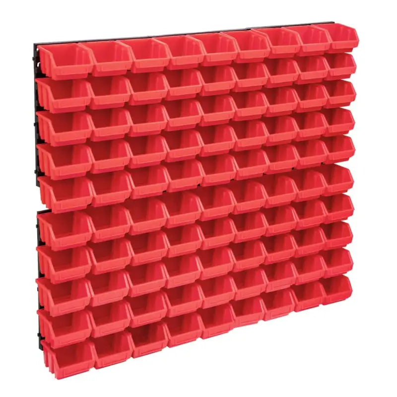 Gereedschapskast met wandpanelen en stapelbare bakken voor opbergruimte - Rood / 1 - Gereedschapskasten