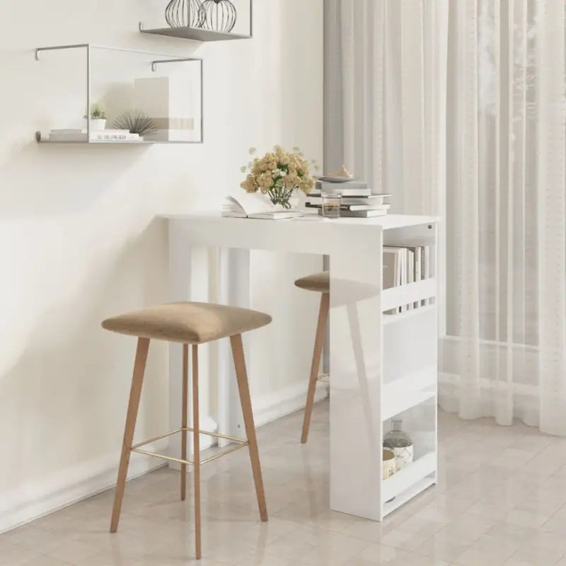Gerookt eiken bartafel voor kleine ruimtes en moderne keukens - Hoogglans wit / 1 - Eettafels