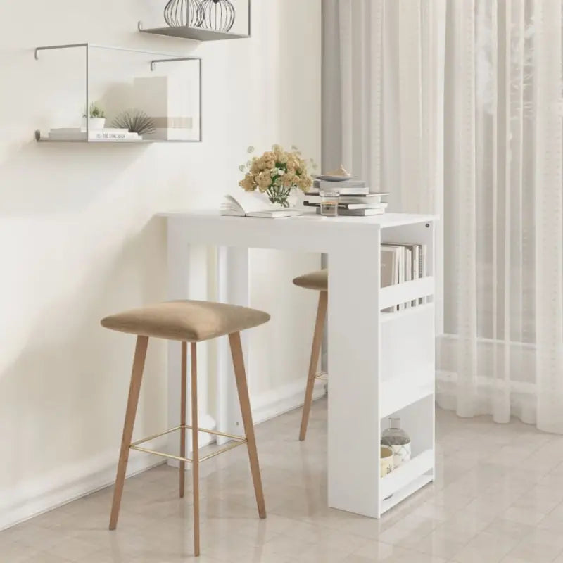 Gerookt eiken bartafel voor kleine ruimtes en moderne keukens - Wit / 1 - Eettafels