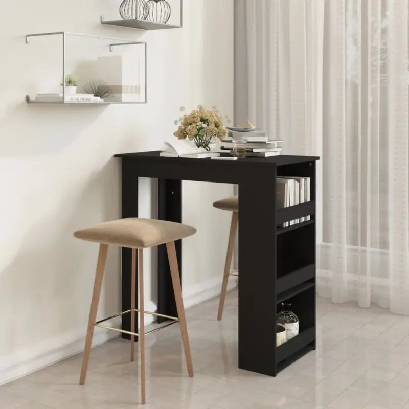 Gerookt eiken bartafel voor kleine ruimtes en moderne keukens - Zwart / 1 - Eettafels