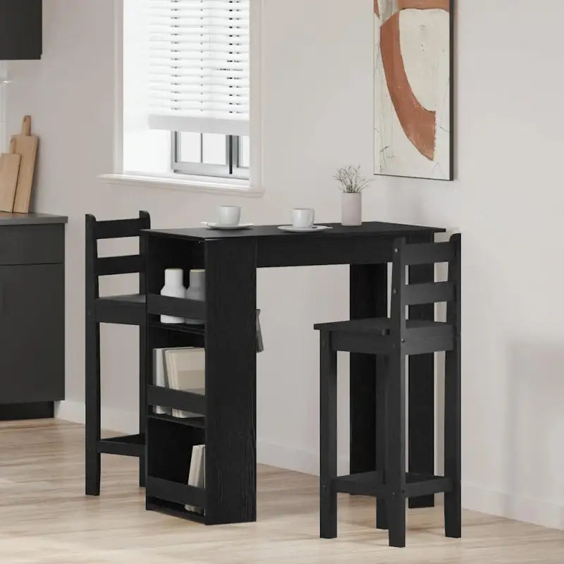 Gerookt eiken bartafel voor kleine ruimtes en moderne keukens - Zwart eiken / 1 - Eettafels