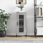 Gerookt Eiken Dressoir van Bewerkte Hout met Tijdloze Design - Grijs sonoma / 1 - Dressoirs & buffetkasten