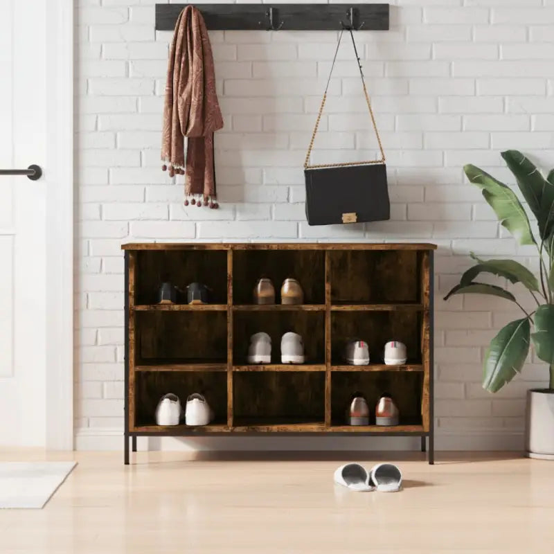 Schoenenkast 38X35X Bewerkt Hout Kleurig Gerookt Eiken