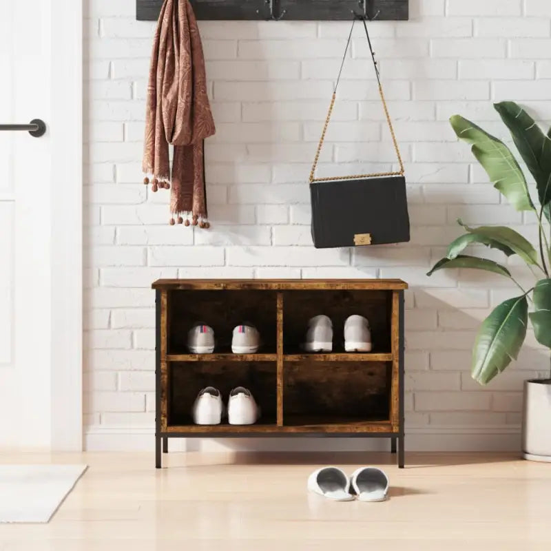 Schoenenkast 38X35X Bewerkt Hout Kleurig Gerookt Eiken