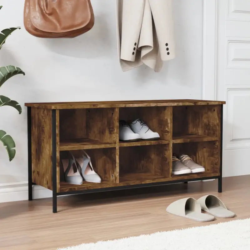 Schoenenkast 38X35X Bewerkt Hout Kleurig Gerookt Eiken