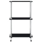 Gestructureerde glazen kast met gehard glas voor moderne opbergruimte - Zwart / 1 / 67 cm - Boekenkasten