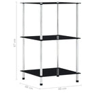 Gestructureerde glazen kast met gehard glas voor moderne opbergruimte - Zwart / 1 / 67 cm - Boekenkasten