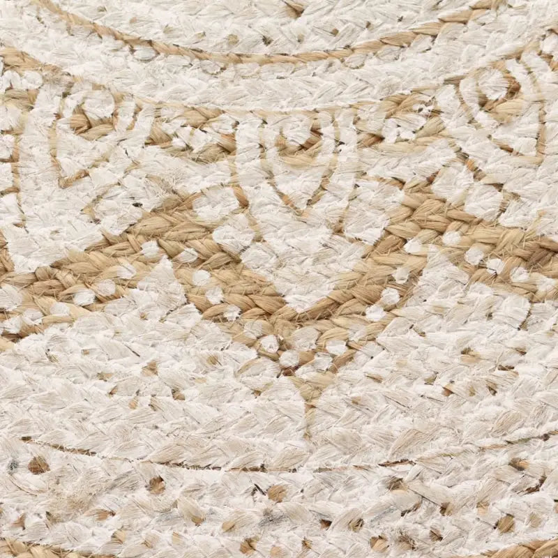 Gevlochten jute vloerkleed met prachtige mandala print en aantrekkelijke textuur - Vloerkleden