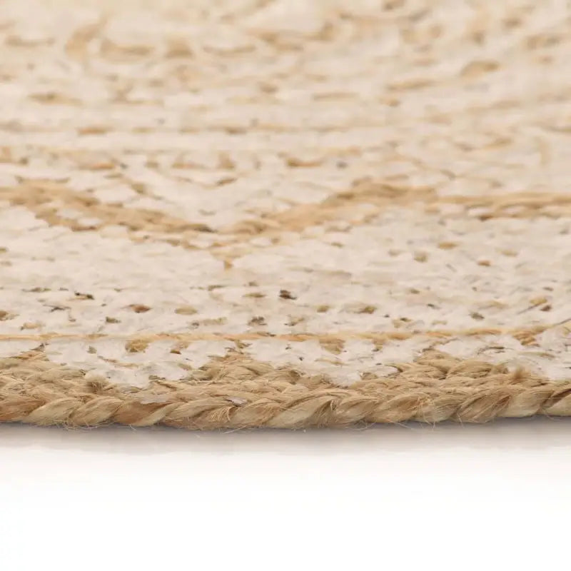 Gevlochten jute vloerkleed met prachtige mandala print en aantrekkelijke textuur - Vloerkleden