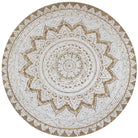 Gevlochten jute vloerkleed met prachtige mandala print en aantrekkelijke textuur - 120 cm - Vloerkleden